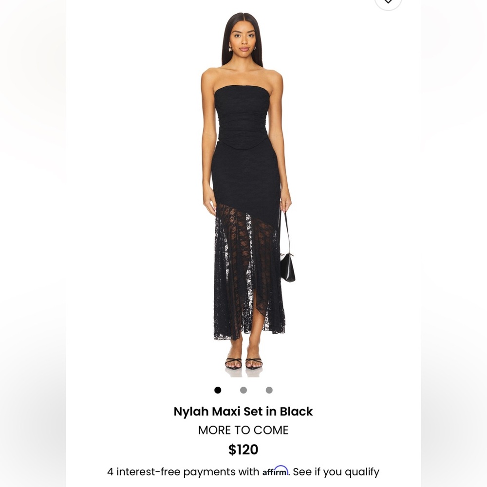 REVOLVE Strapless Black Lace Maxi Dress